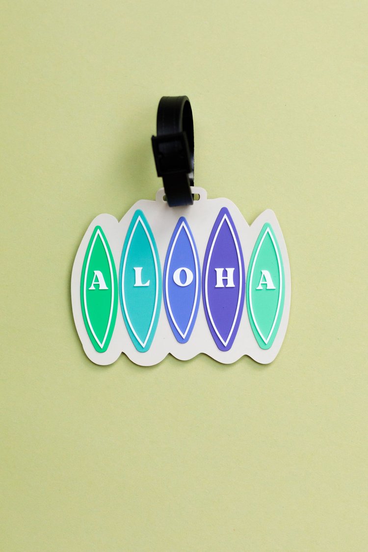 Luggage Tag - Ocean Aloha Surfboard