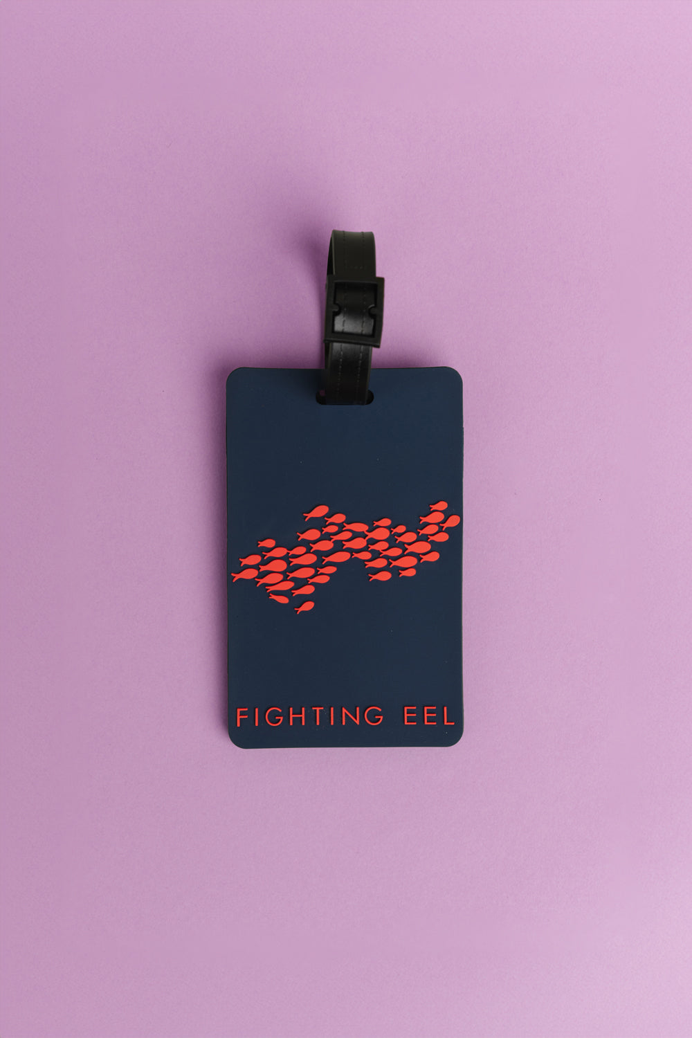 Luggage Tag - Navy/Red Fish