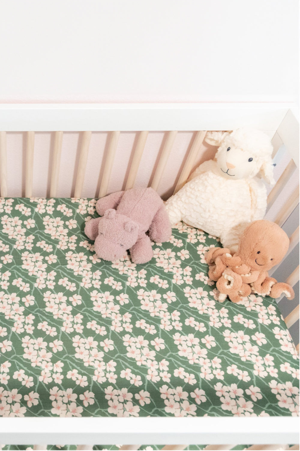 Baby Muslin Crib Sheet - Sage Sakura