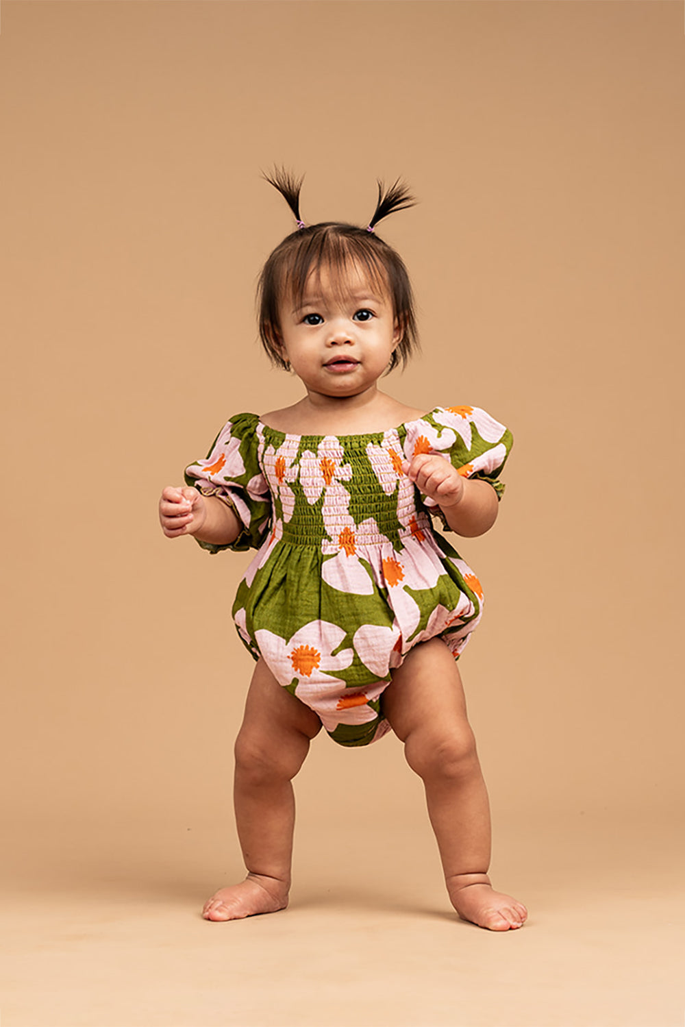 Chloe Muslin Onesie - Kiwi Zinnia