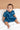 Noah Collared Onesie - Cobalt Fish Wave