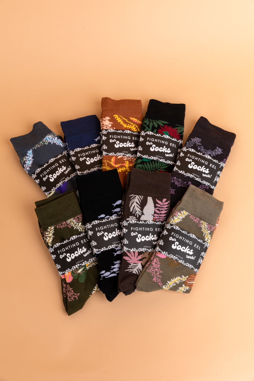 Standard Crew Sock - Carbon Painted Palms