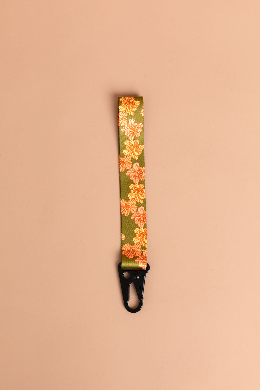 Wrist Lanyard - Olive Summer Hibiscus