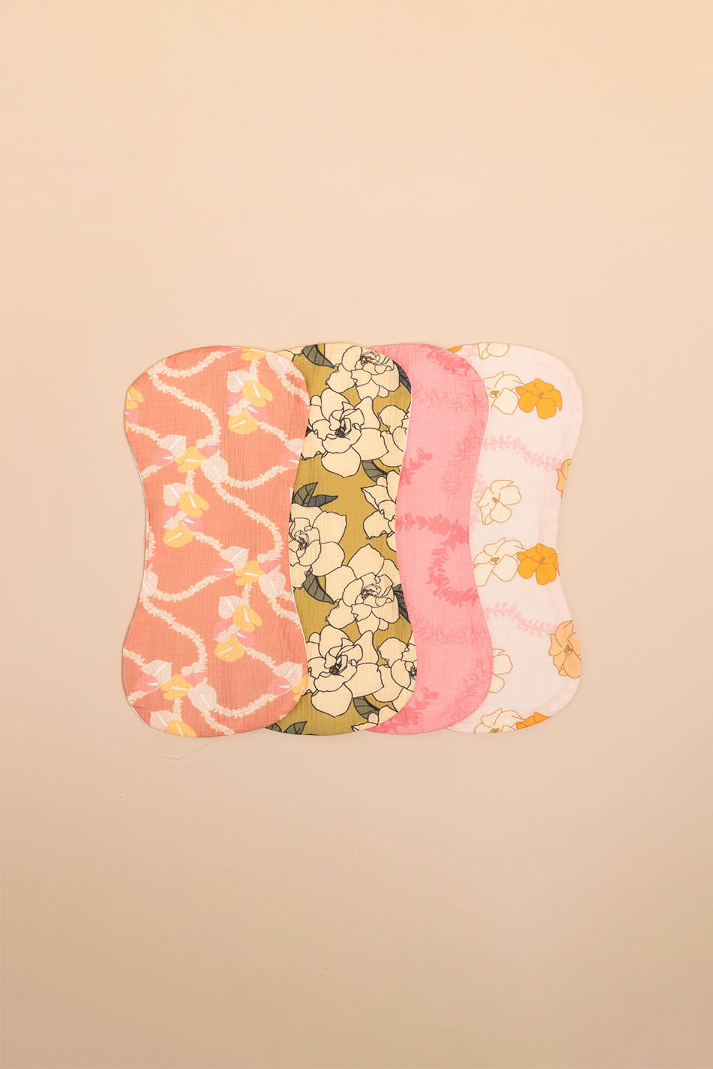 Burp Cloth 4 Pack - Gardenia Multi