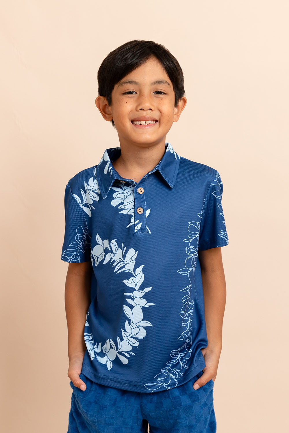 Shirt Zakai Dry Fit - Deja Blue Plumeria Lei