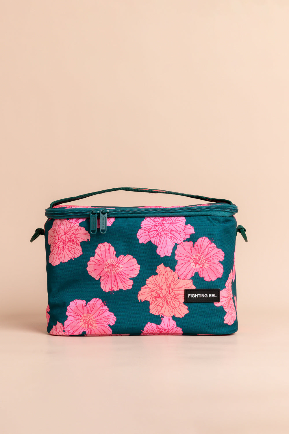 Large Lunch Bag - Emerald Hibiscus