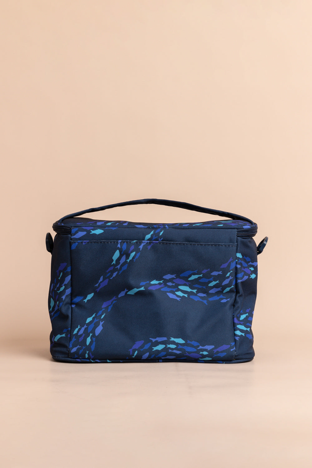 Large Lunch Bag - Midnight Fish Wave