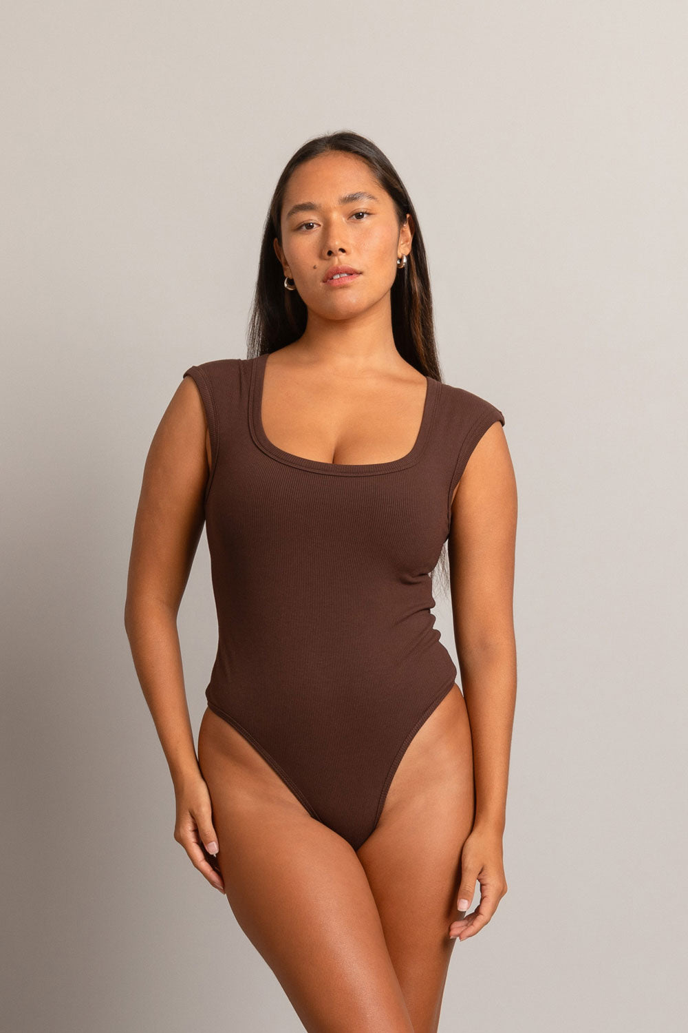 Bailey Bodysuit - Chocolate Rib