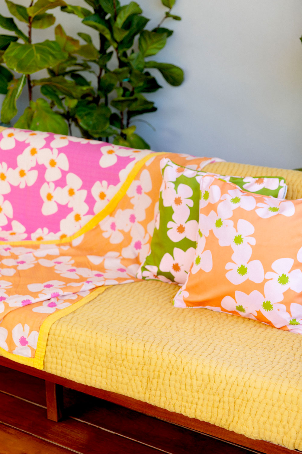 Single Pillowcase - Mango Zinnia