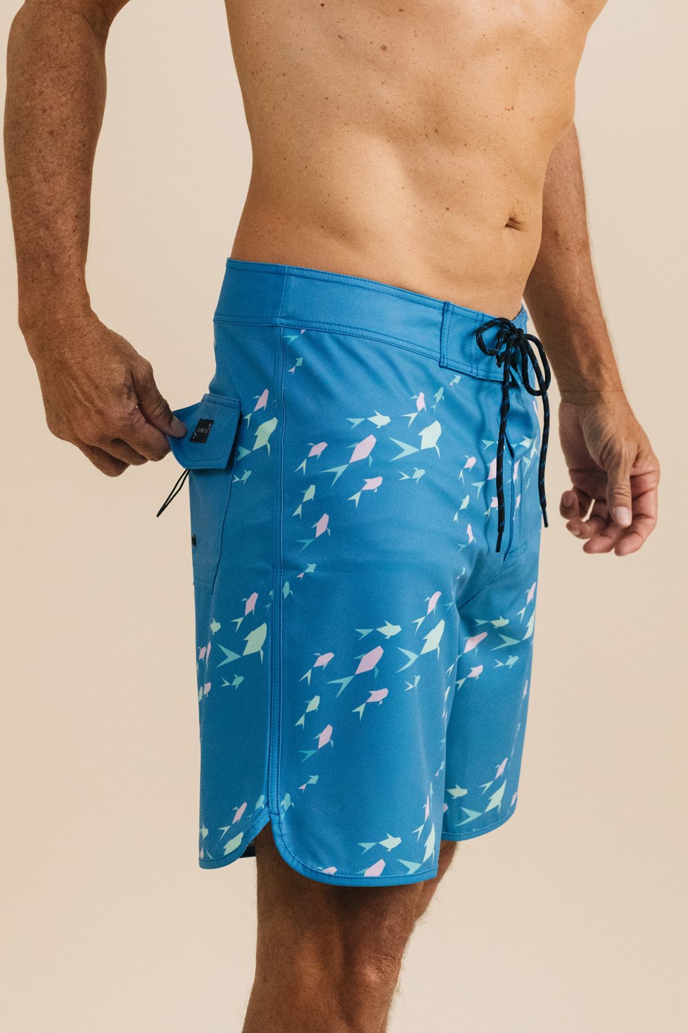 Men's Boardshorts - Capri Origami Fish