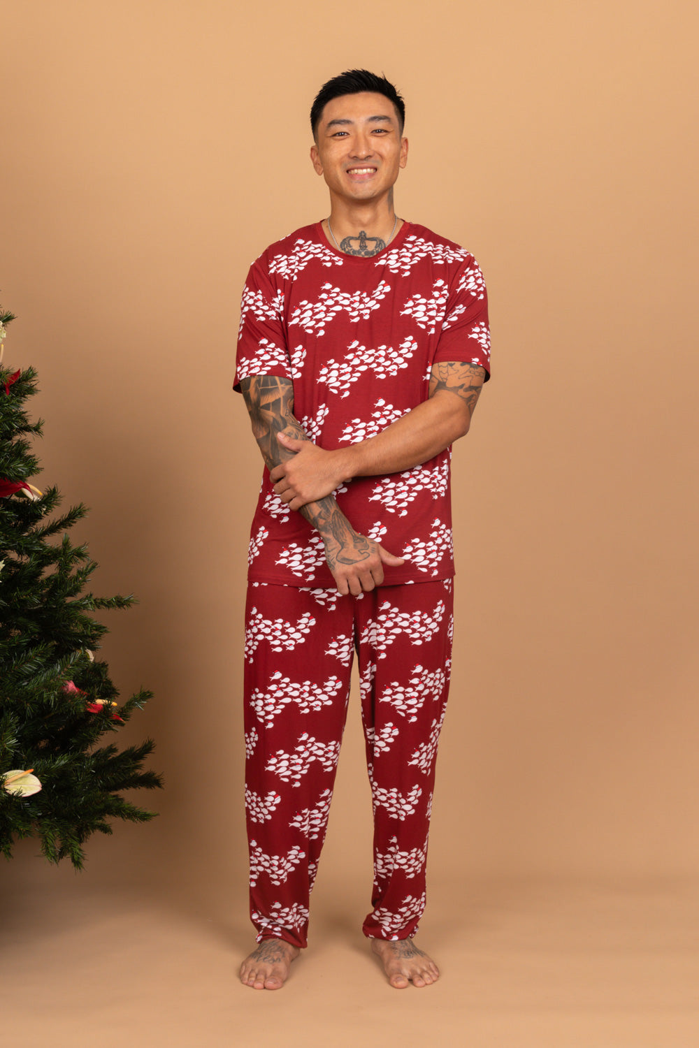 Men's Christmas PJ Set - Red Fish