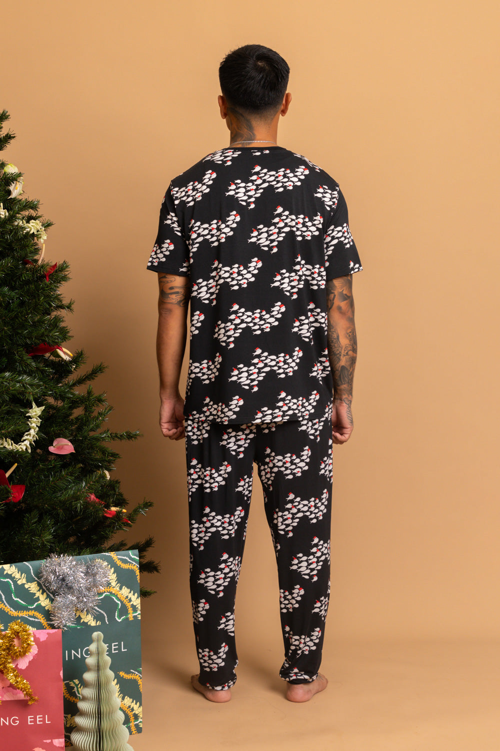 Men's Christmas PJ Set - Black Fish