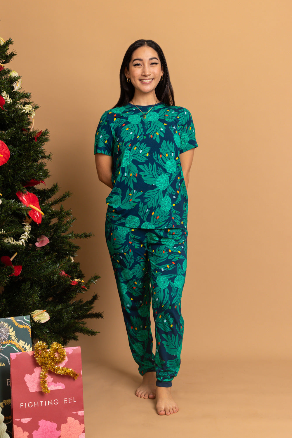 Women's Christmas PJ Set - Navy Ulu