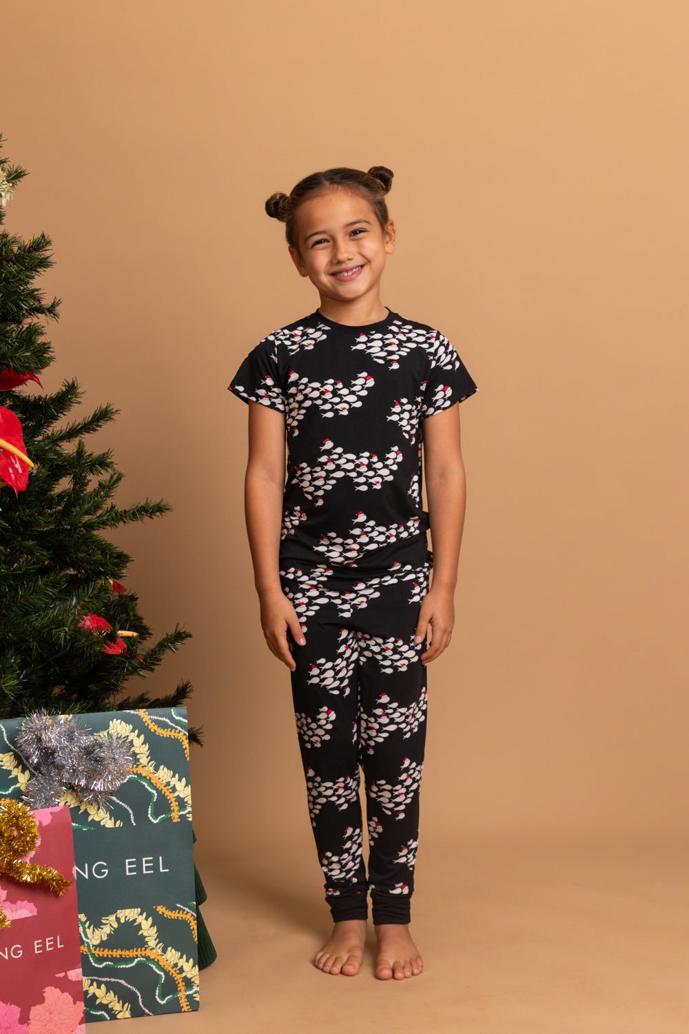 Kids Christmas PJ Set - Black Fish