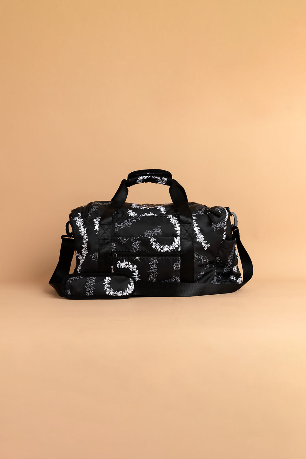 Duffle Bag - Black Plumeria Lei