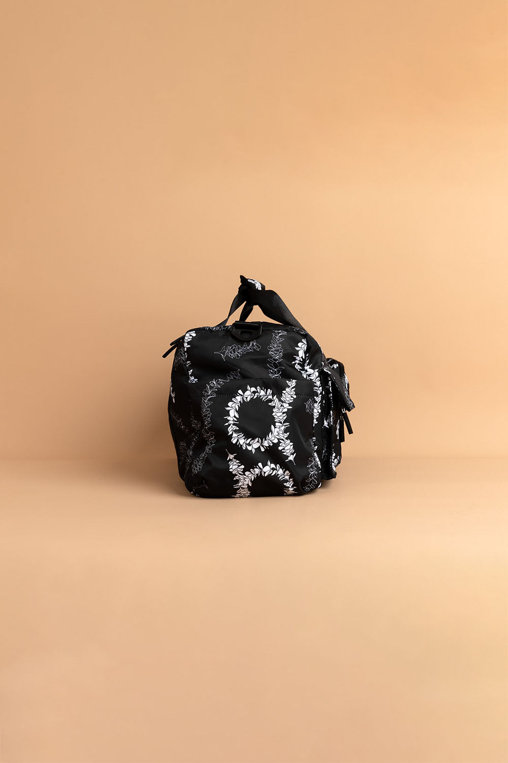 Duffle Bag - Black Plumeria Lei