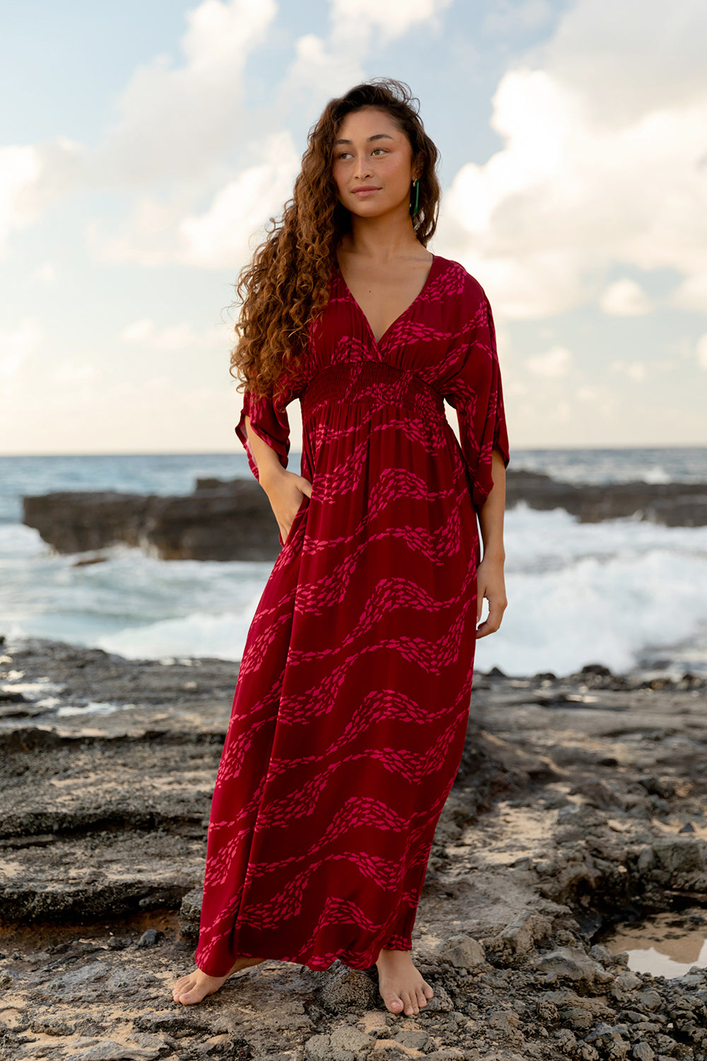 Dress Hoku - Pomegranate Fish Wave