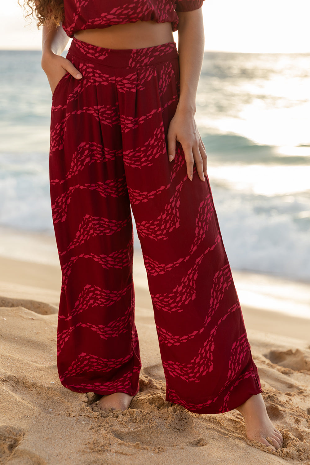 Pant Peru - Pomegranate Fish Wave