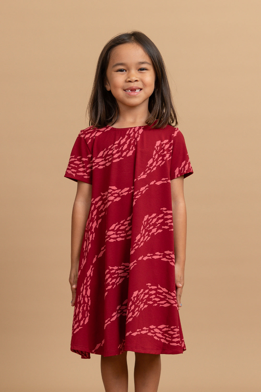 Mini Dress Ali - Pomegranate Fish Wave