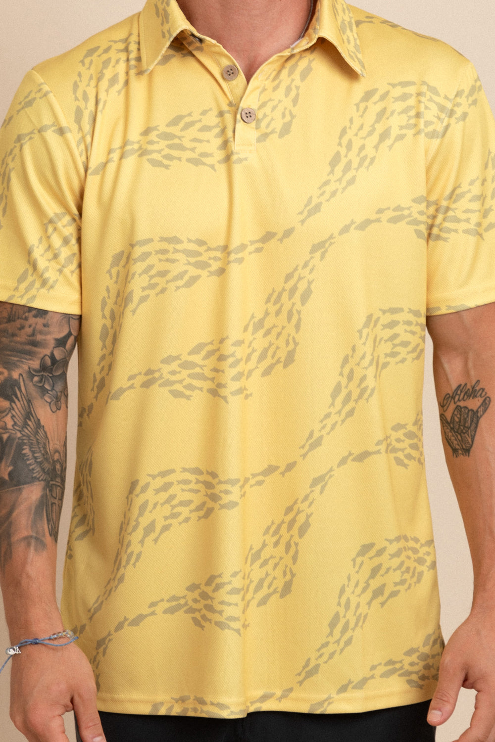 Shirt Kai Dry Fit - Lemon Drop Fish Wave