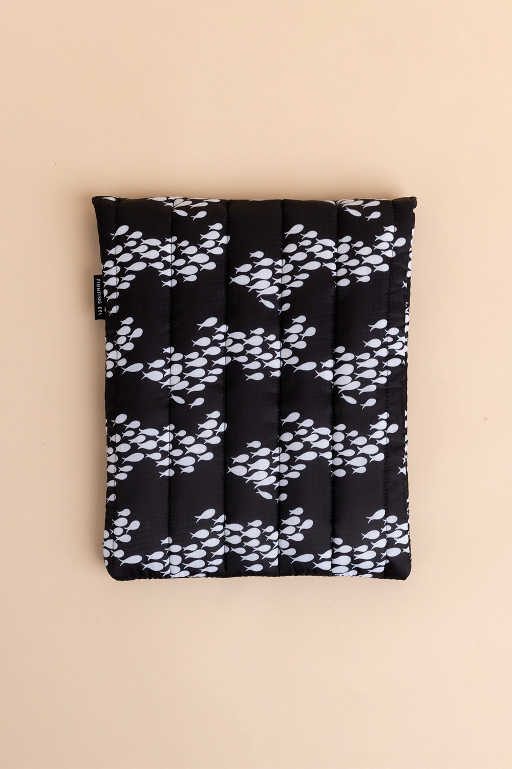 Quilted Laptop Sleeve - Black Fish