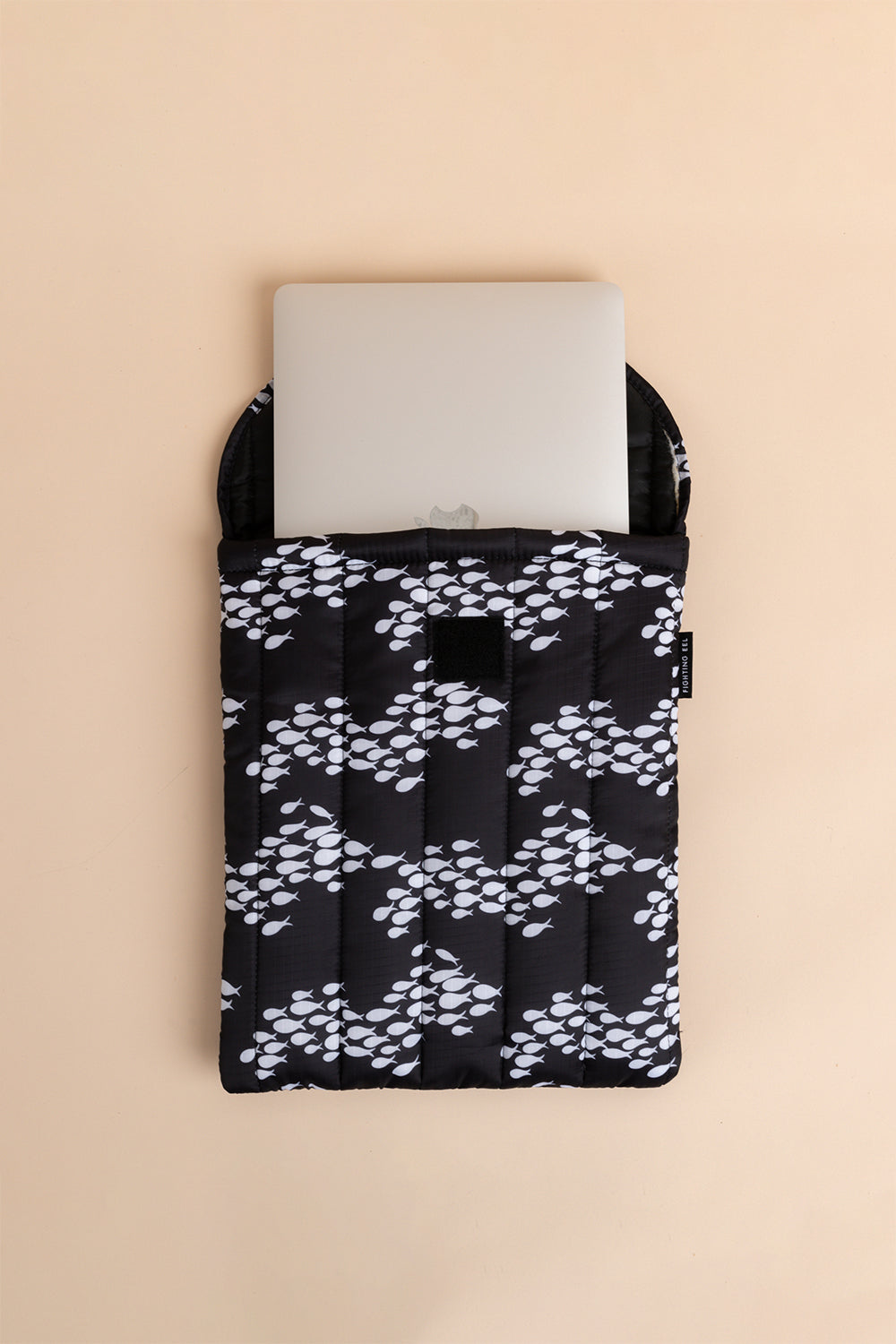 Quilted Laptop Sleeve - Black Fish