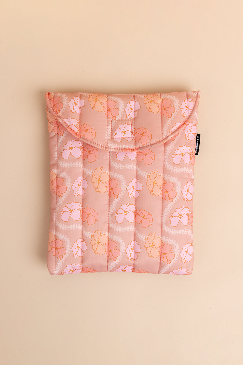 Quilted Laptop Sleeve - Terra Pink Puakenikeni