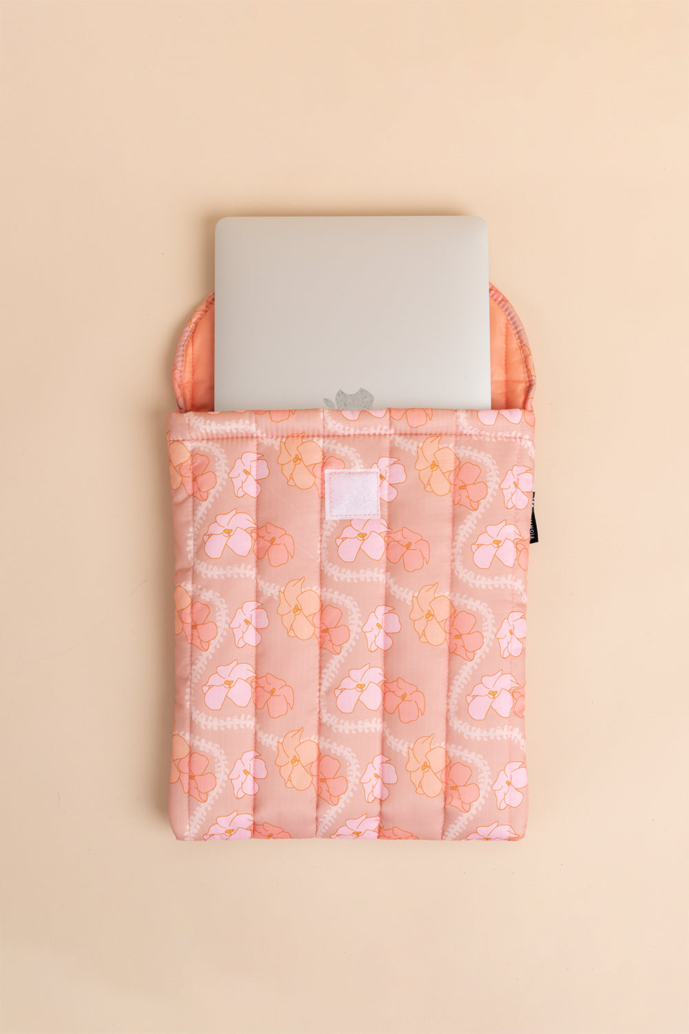 Quilted Laptop Sleeve - Terra Pink Puakenikeni