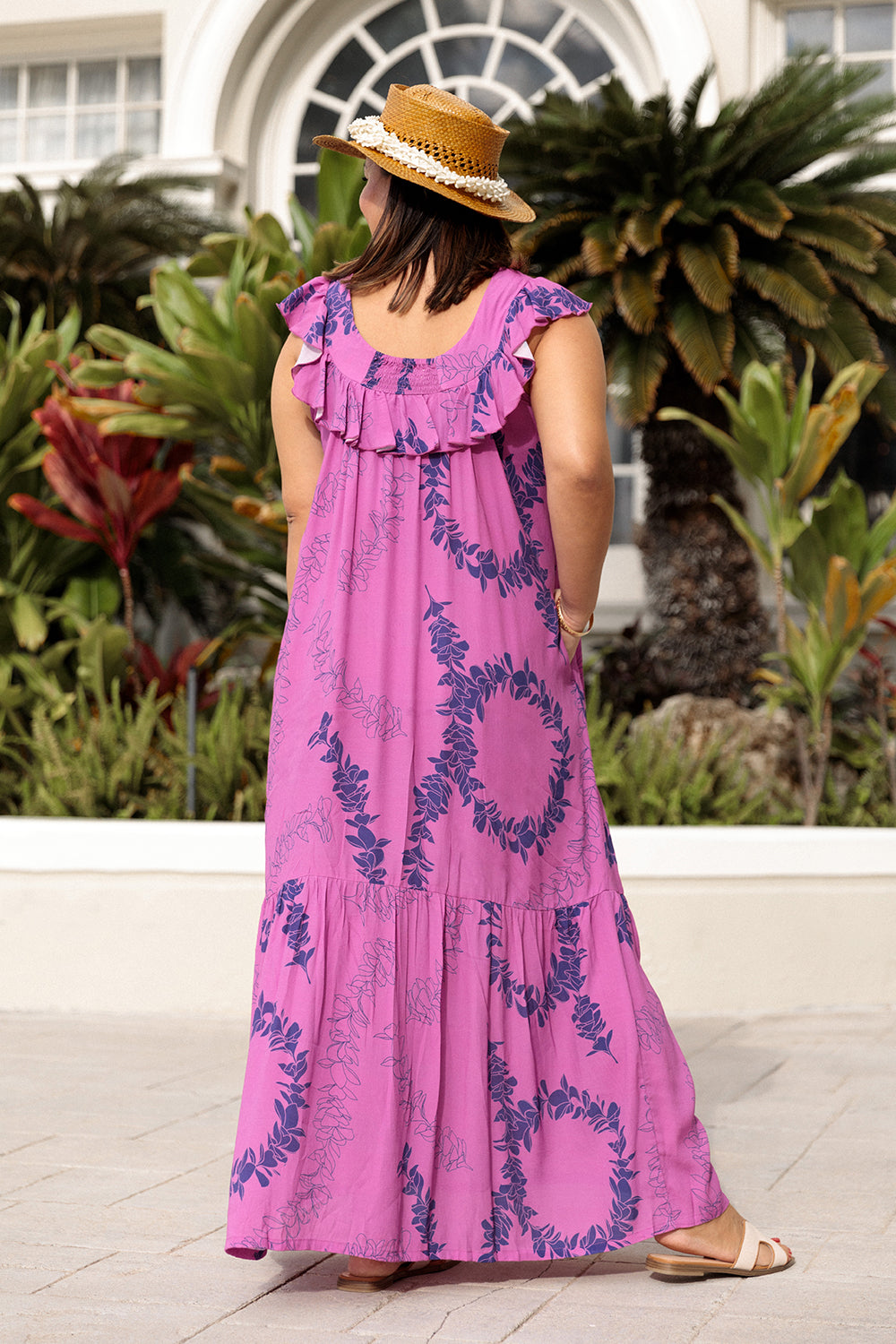 Dress Kehau Fuchsia Plumeria Lei