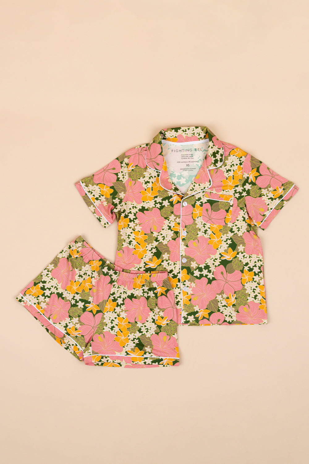 Pajama Set - Pesto Retro Bloom