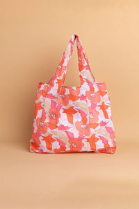Reusable Snap Tote - Terracotta Retro Orchid
