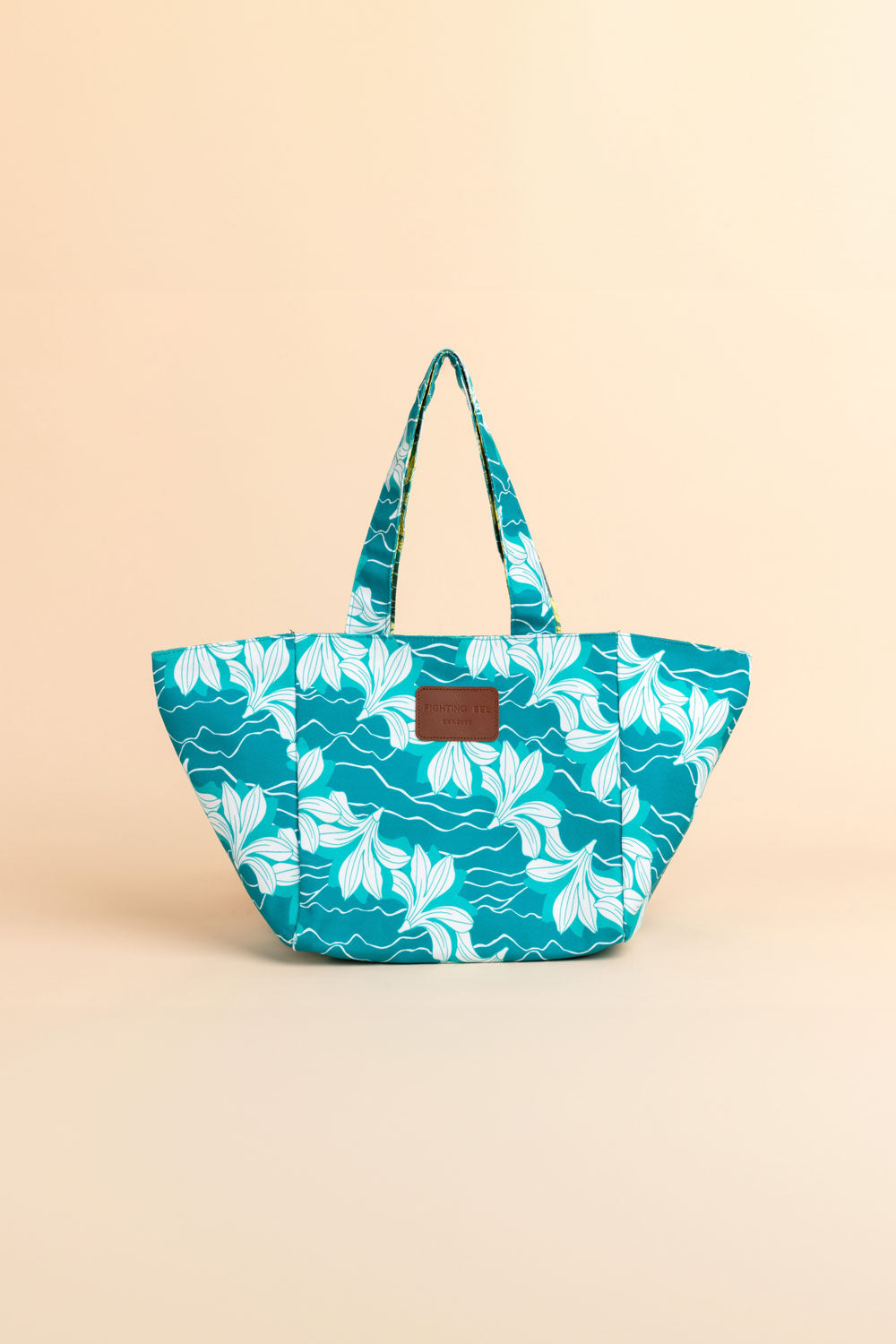 Small Reversible Tote - Aqua/Mountain Naupaka