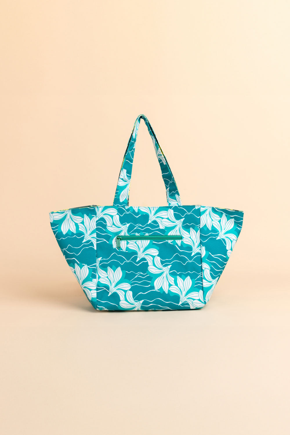 Small Reversible Tote - Aqua/Mountain Naupaka