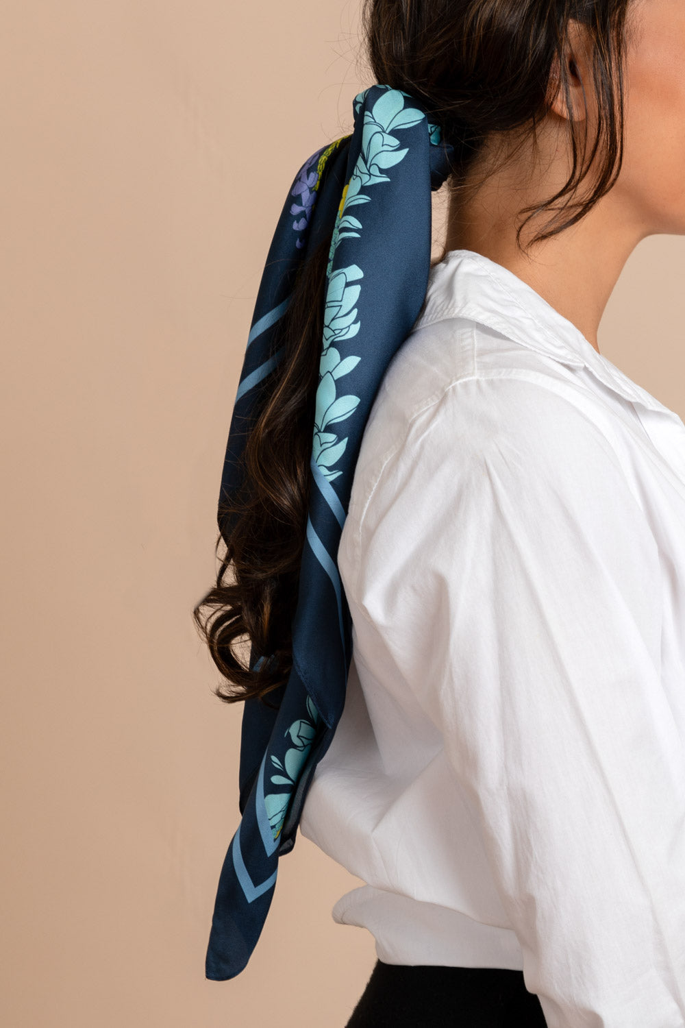 Silk Scarf - Eclipse Flower Lei