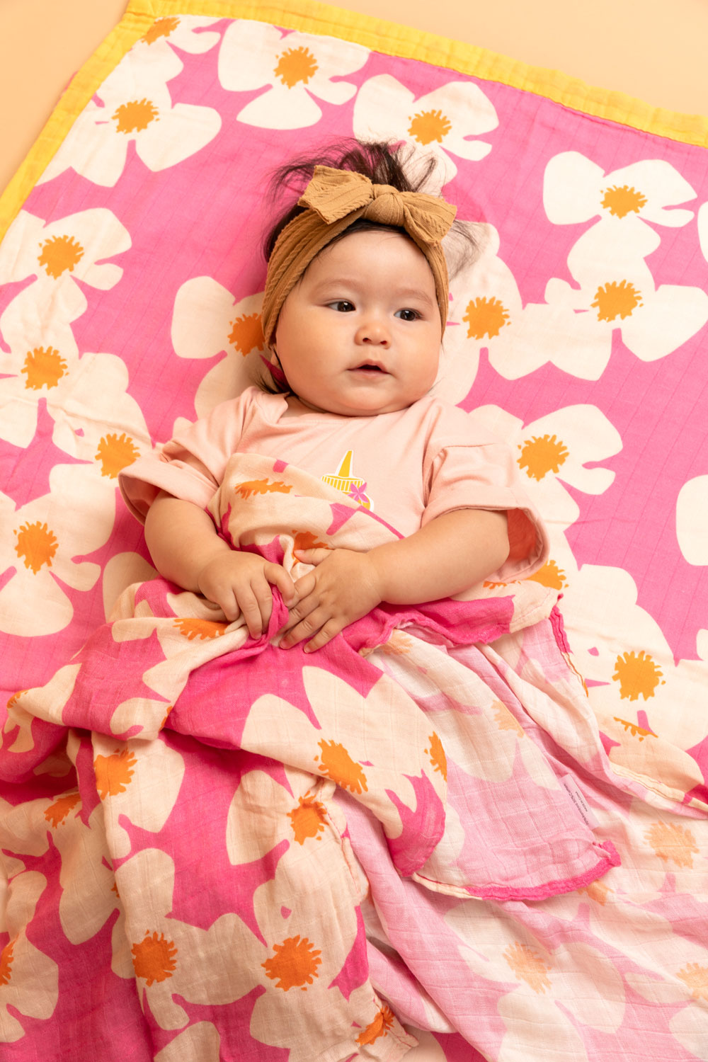 Baby Swaddle - Guava Zinnia