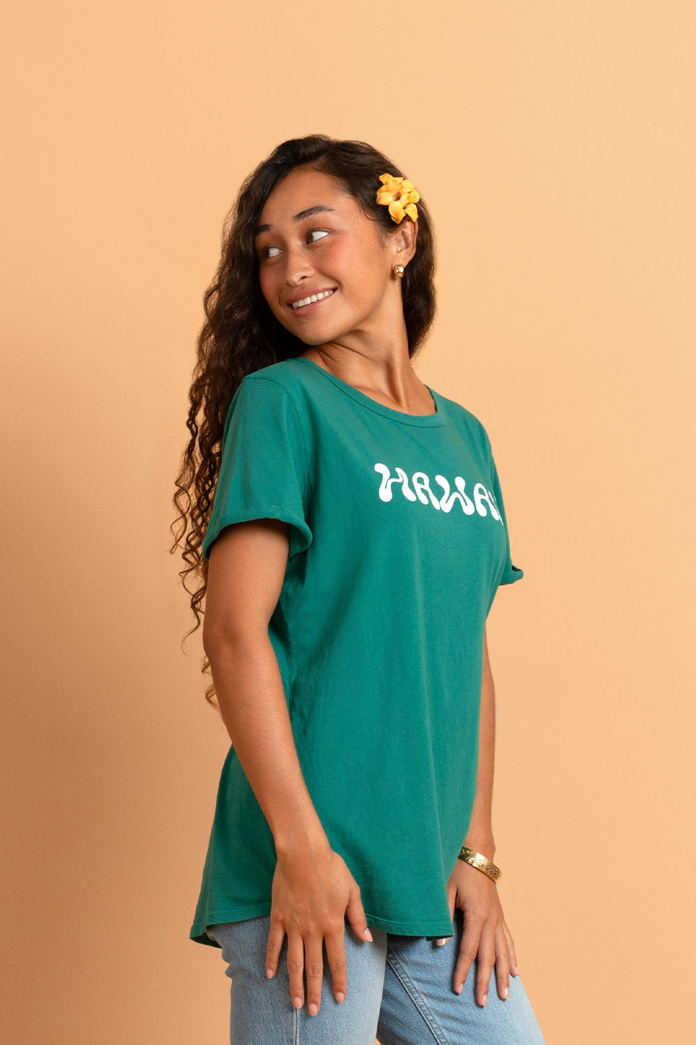 Cuff Tee - Botanical Hawaii