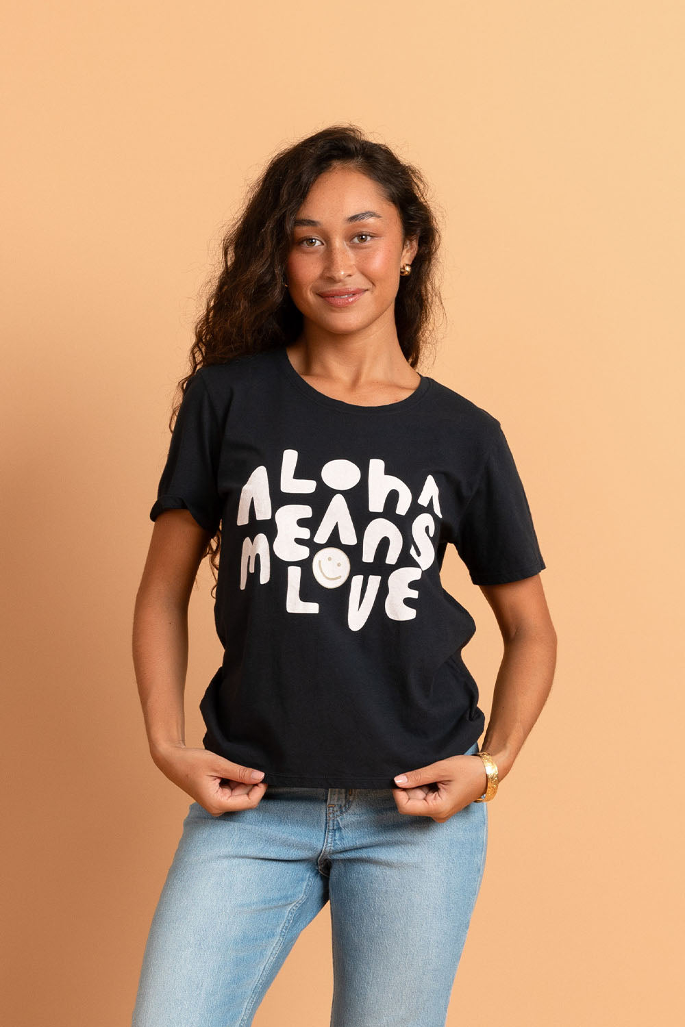 Clementine Tee - Noir Aloha Means Love