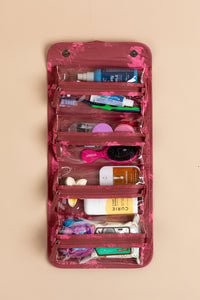 Tyvek Toiletry Bag - Strawberry Wine Plumeria Lei