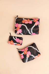 Tyvek Toiletry Bag - Strawberry Wine Plumeria Lei
