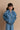 Mini Dylan Bomber Jacket - Dark Wash Plumeria Lei