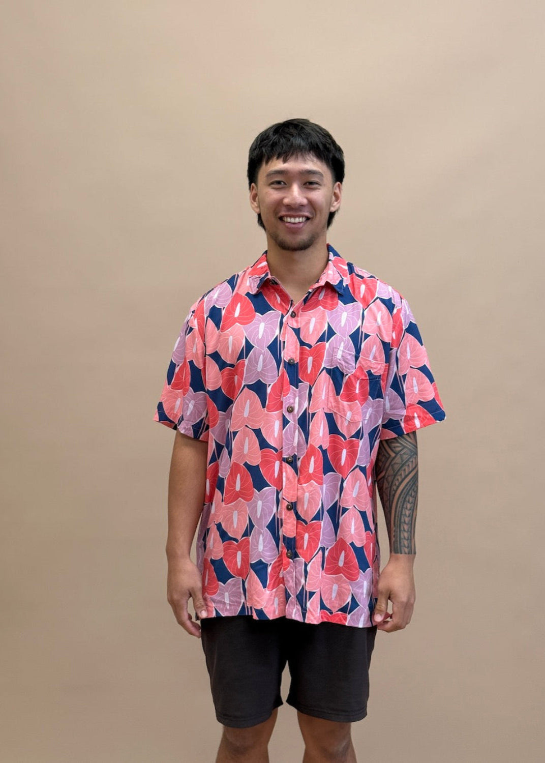 Shirt Tommy - Cobalt Retro Anthurium