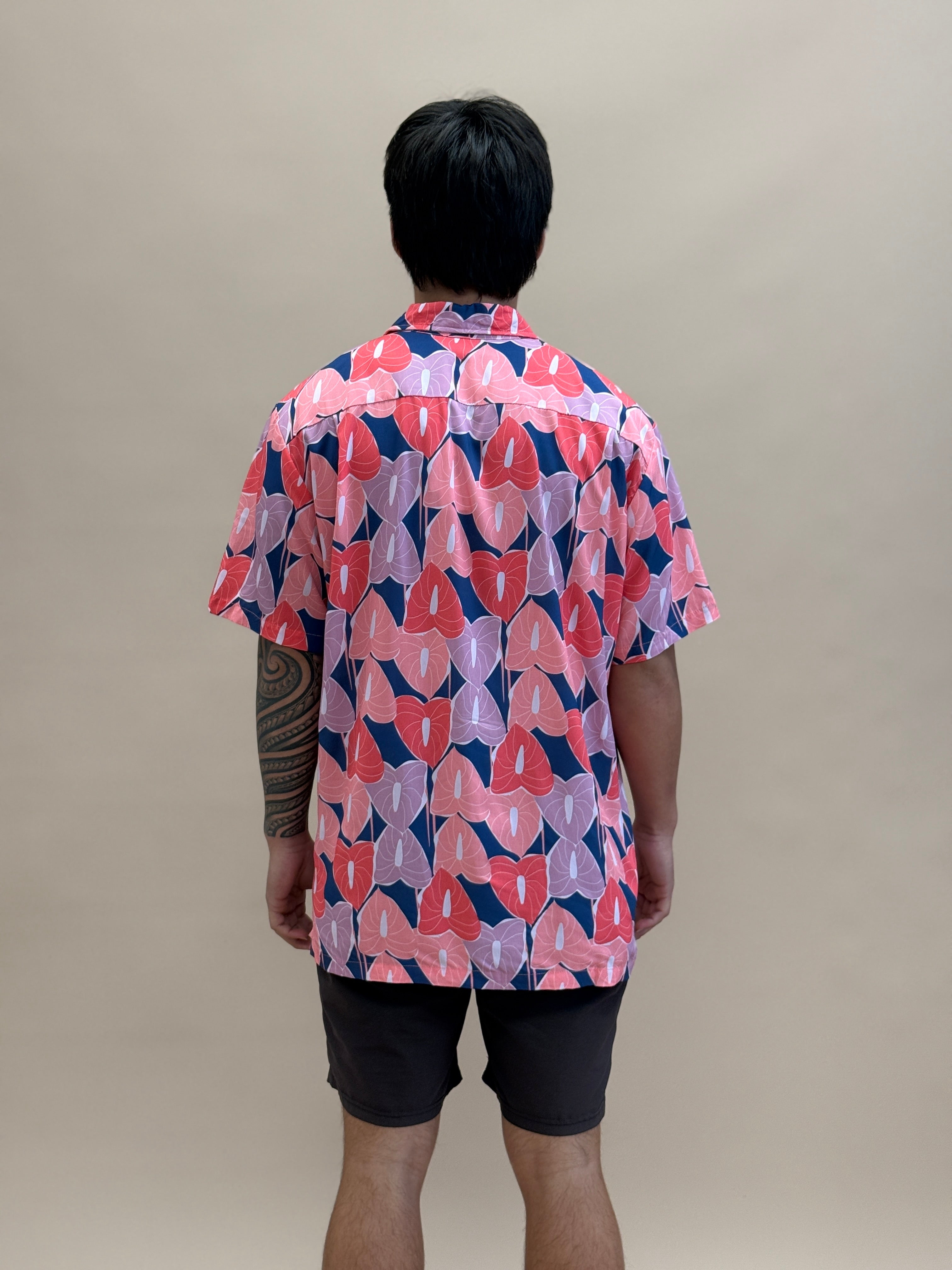 Shirt Tommy - Cobalt Retro Anthurium