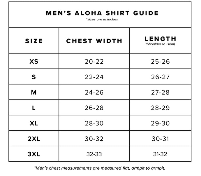 Mens size guide