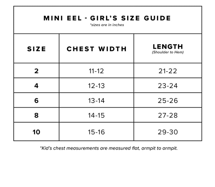 girls size guide