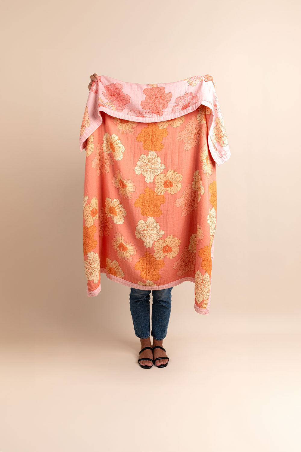 Petite Blanket - Sunset/Coral Summer Hibiscus